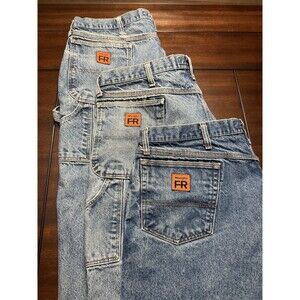 Wrangler FR Riggs Workwear Jeans Mens 42x30 Flame Resistant Denim Blue Lot Of 3